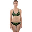 Leaves Pattern Tropical Green Wrap Around Bikini Set View1