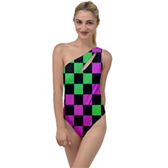 Checkerboard Again 1a To One Side Swimsuit by impacteesstreetwearseven