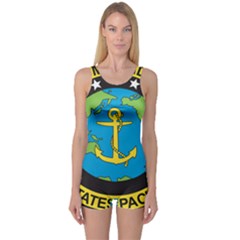 Seal Of Commander Of United States Pacific Fleet One Piece Boyleg Swimsuit by abbeyz71