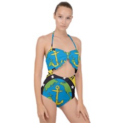 Seal Of Commander Of United States Pacific Fleet Scallop Top Cut Out Swimsuit by abbeyz71