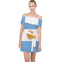 Argentina Flag Off Shoulder Chiffon Dress by FlagGallery