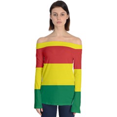 Bolivia Flag Off Shoulder Long Sleeve Top by FlagGallery