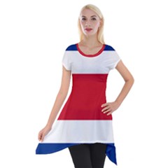 Costa Rica Flag Short Sleeve Side Drop Tunic by FlagGallery