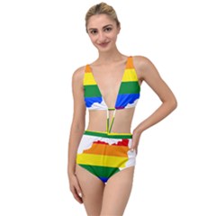 Lgbt Flag Map Of Afghanistan Tied Up Two Piece Swimsuit by abbeyz71