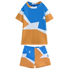 Flag Of Tierra Del Fuego Province, Argentina Kids  Swim Tee And Shorts Set by abbeyz71