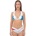 Luxembourg Country Europe Flag Double Strap Halter Bikini Set View1