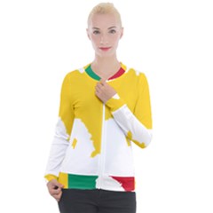 Guinea Flag Map Geography Outline Casual Zip Up Jacket by Sapixe