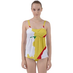 Congo Flag Map Geography Outline Twist Front Tankini Set by Sapixe