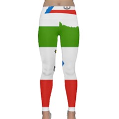 Equatorial Guinea Flag Map Classic Yoga Leggings by Sapixe