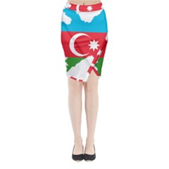 Borders Country Flag Geography Map Midi Wrap Pencil Skirt