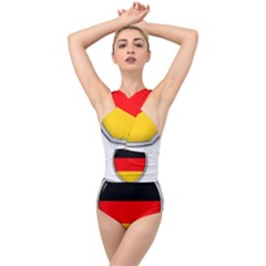 Flag German Germany Country Symbol Cross Front Low Back Swimsuit by Sapixe