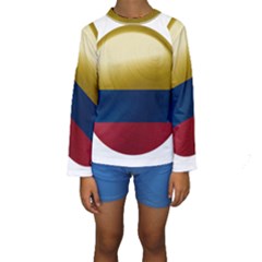Colombia Flag Country National Kids  Long Sleeve Swimwear by Sapixe