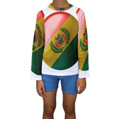Bolivia Flag Country National Kids  Long Sleeve Swimwear by Sapixe