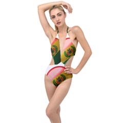 Bolivia Flag Country National Plunging Cut Out Swimsuit by Sapixe