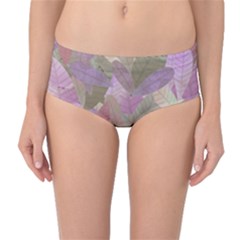 Watercolor Leaves Pattern Mid-waist Bikini Bottoms by Valentinaart
