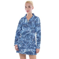 Abstract Blue Diving Fresh Women s Long Sleeve Casual Dress