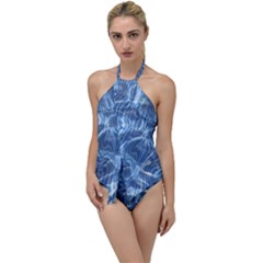 Abstract Blue Diving Fresh Go With The Flow One Piece Swimsuit