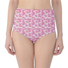Peony Pattern Pink Scrapbooking Classic High-waist Bikini Bottoms by Pakrebo
