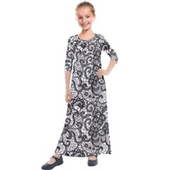 Encaje Kids  Quarter Sleeve Maxi Dress by Sobalvarro