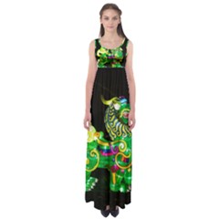Green Ki Rin Empire Waist Maxi Dress by Riverwoman