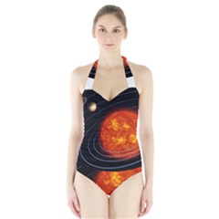 Solar System Planet Planetary System Halter Swimsuit by Sudhe