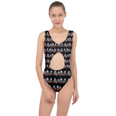 Cute Owl Pattern Center Cut Out Swimsuit by bloomingvinedesign