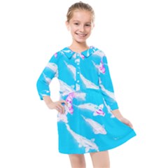 Koi Carp Scape Kids  Quarter Sleeve Shirt Dress by essentialimage