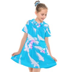 Koi Carp Scape Kids  Short Sleeve Shirt Dress by essentialimage