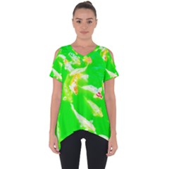 Koi Carp Scape Cut Out Side Drop Tee by essentialimage