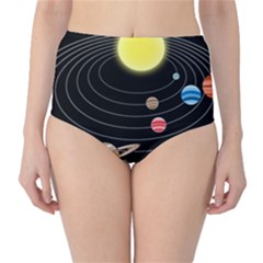 Solar System Planets Sun Space Classic High-waist Bikini Bottoms by Simbadda