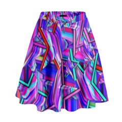 Stars Beveled 3d Abstract High Waist Skirt by Mariart
