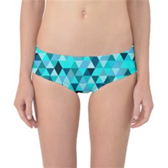 Teal Triangles Pattern Classic Bikini Bottoms by LoolyElzayat