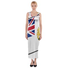 Waving Flag Of The British Antarctic Territory Fitted Maxi Dress by abbeyz71