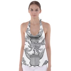 Black & White Great Seal Of The United States - Obverse, 1782 Babydoll Tankini Top by abbeyz71