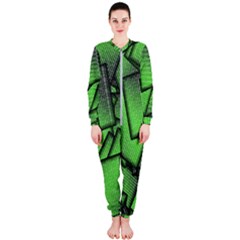 Binary Digitization Null Green Onepiece Jumpsuit (ladies)  by HermanTelo