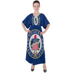 Flag Of The United States Senate V-neck Boho Style Maxi Dress by abbeyz71