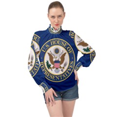 Flag Of United States House Of Representatives High Neck Long Sleeve Chiffon Top by abbeyz71