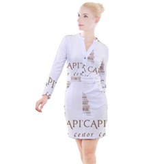 Logo Of U S  Capitol Visitor Center Button Long Sleeve Dress by abbeyz71