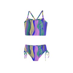 Wavy Scribble Abstract Girls  Tankini Swimsuit by bloomingvinedesign