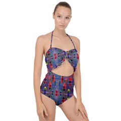 Colorful 63 Scallop Top Cut Out Swimsuit by ArtworkByPatrick