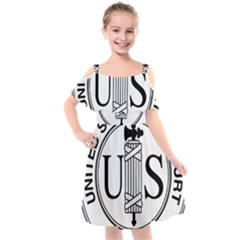 Seal Of United States Tax Court Kids  Cut Out Shoulders Chiffon Dress by abbeyz71
