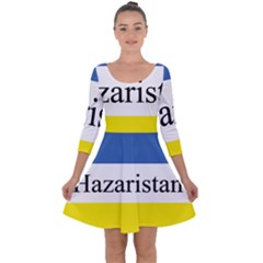 Flag Of Hazaristan Quarter Sleeve Skater Dress by abbeyz71