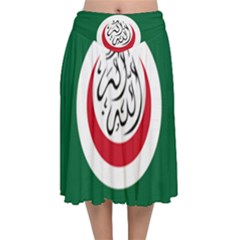 Flag Of The Organization Of Islamic Cooperation, 1981-2011 Velvet Flared Midi Skirt