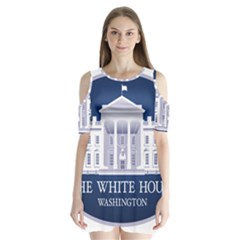 Logo Of The White House  Shoulder Cutout Velvet One Piece by abbeyz71