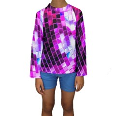 Purple Disco Ball Kids  Long Sleeve Swimwear by essentialimage