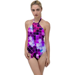 Purple Disco Ball Go With The Flow One Piece Swimsuit by essentialimage