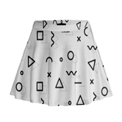 Memphis Pattern Mini Flare Skirt by Vaneshart