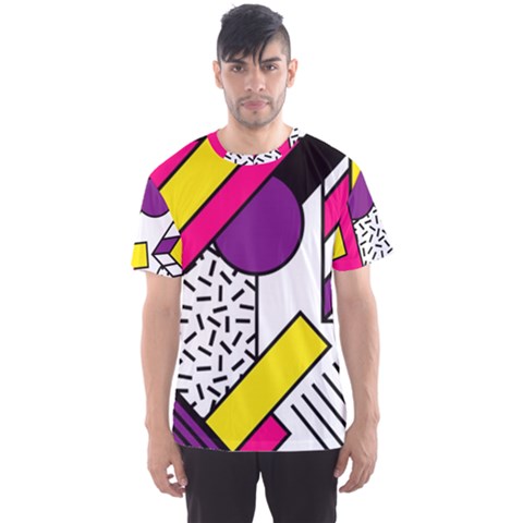 Memphis Colorful Background With Stroke Men s Sports Mesh Tee by Vaneshart