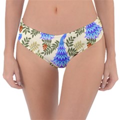 Peacock Vector Design Seamless Pattern Fabri Textile Reversible Classic Bikini Bottoms by Vaneshart
