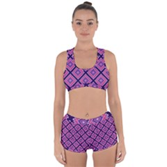 Ethnic Seamless Pattern Tribal Line Print African Mexican Indian Style Racerback Boyleg Bikini Set by Vaneshart
